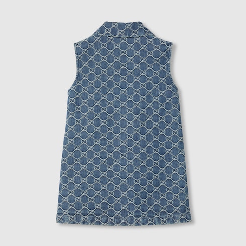 Children's GG denim jacquard dress Detail 2