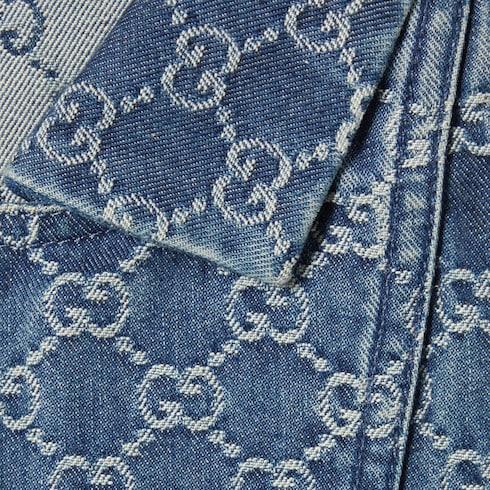 Abito bambino in denim GG jacquard