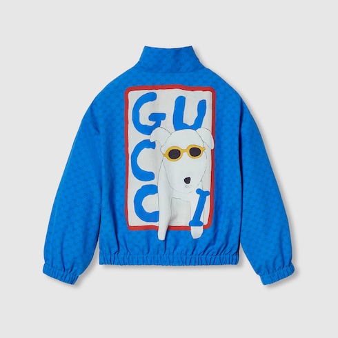 Kinderjacke aus Nylon mit Reißverschluss und Print