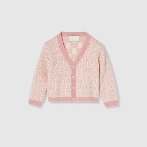 Cardigan neonato in cotone con motivo GG