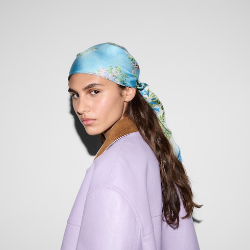 Printed silk twill carré