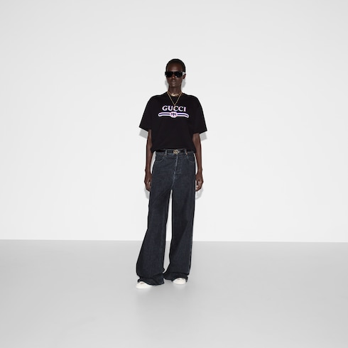 T-shirt in jersey di cotone stampato