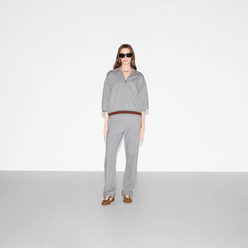 Sweat-shirt en jersey de coton avec bande Web