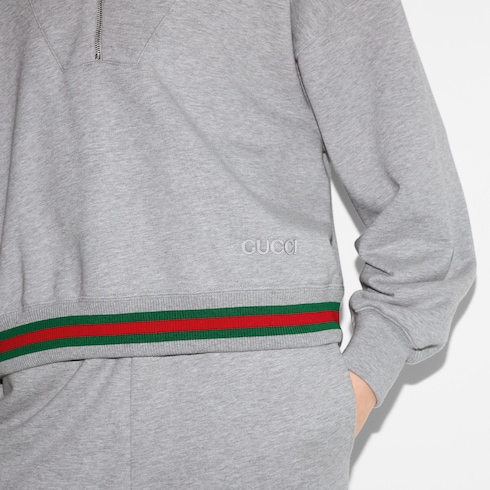 Cotton jersey sweatshirt with Web Detail 5