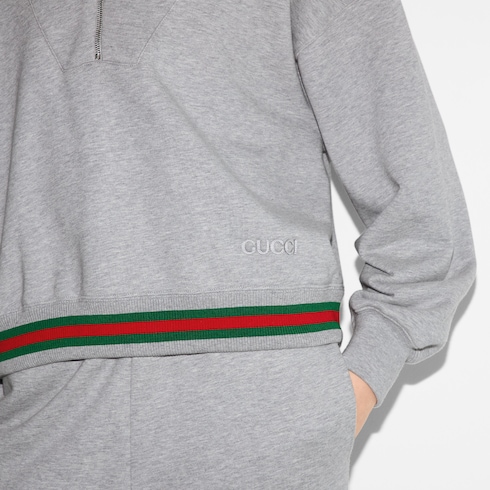 Felpa in jersey di cotone con nastro Web