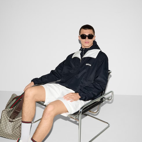 Veste en twill de nylon avec empiècement