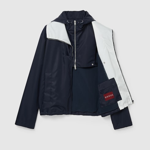 Nylon twill jacket with patch Detail 8