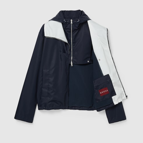 Veste en twill de nylon avec empiècement