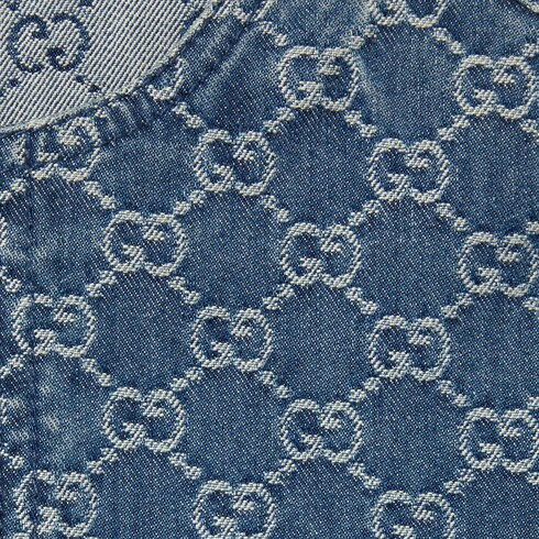 Chaqueta infantil de jacquard de denim con GG