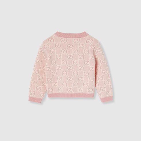 Cardigan neonato in cotone con motivo GG