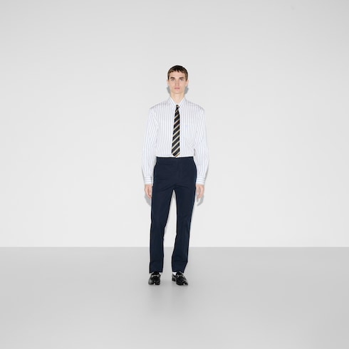 Pantalone in twill di cotone goffrato