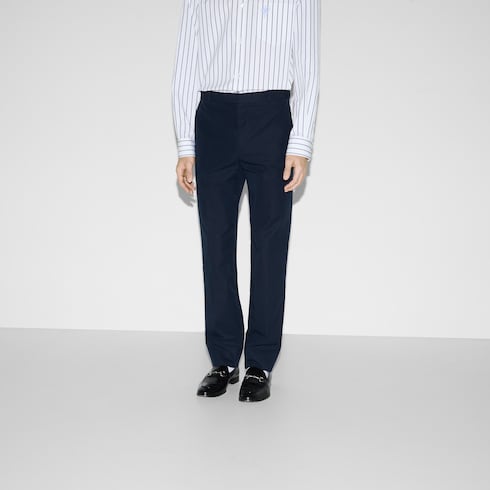 Pantalone in twill di cotone goffrato