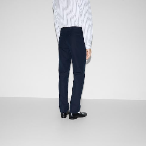 Pantalone in twill di cotone goffrato