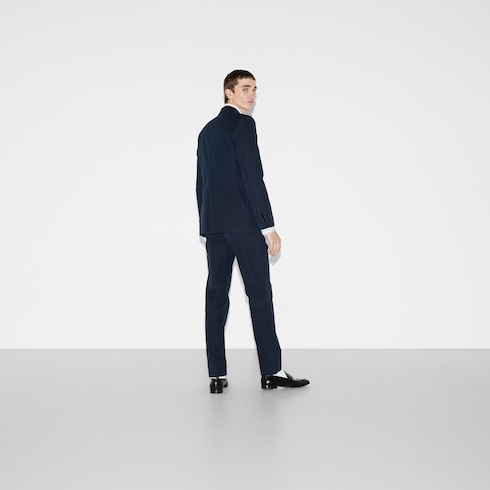Pantalone in twill di cotone goffrato