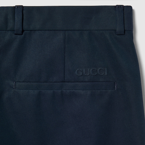 Pantalone in twill di cotone goffrato