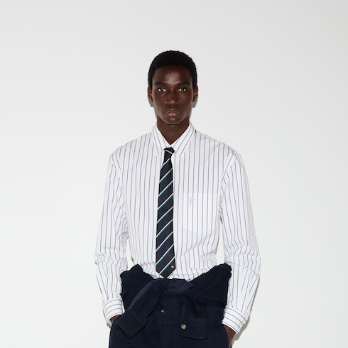 Embroidered silk jacquard tie