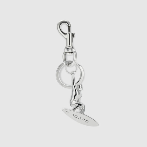 Engraved surfer keychain charm