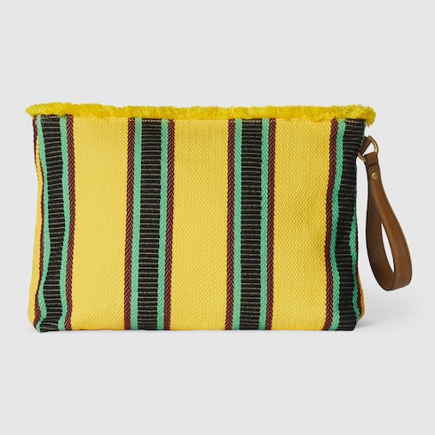Pochette en toile brodée grand format