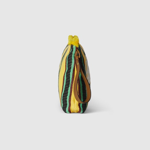 Cartera de mano de lona bordada tamaño grande