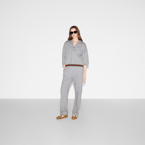 Pantalone da jogging in jersey di cotone con dettaglio Web