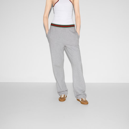 Pantalone da jogging in jersey di cotone con dettaglio Web