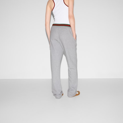 Pantalone da jogging in jersey di cotone con dettaglio Web