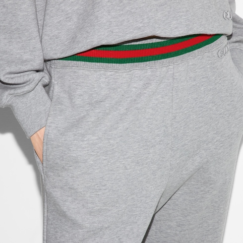 Pantalone da jogging in jersey di cotone con dettaglio Web