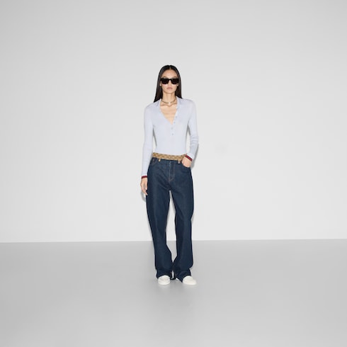 Boyfriend fit denim trouser