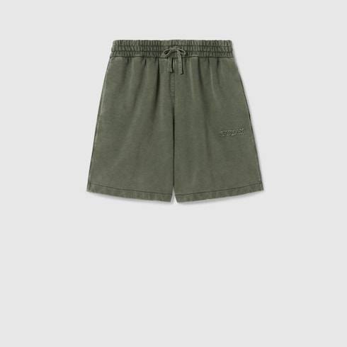 Embroidered cotton basketball shorts