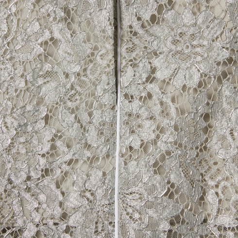 Pantalone in pizzo floreale lamé