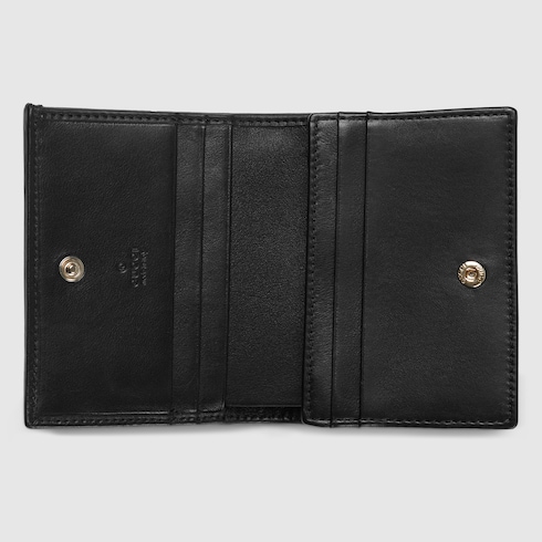 Gucci Horsebit 1955 card case wallet in beige and dark brown