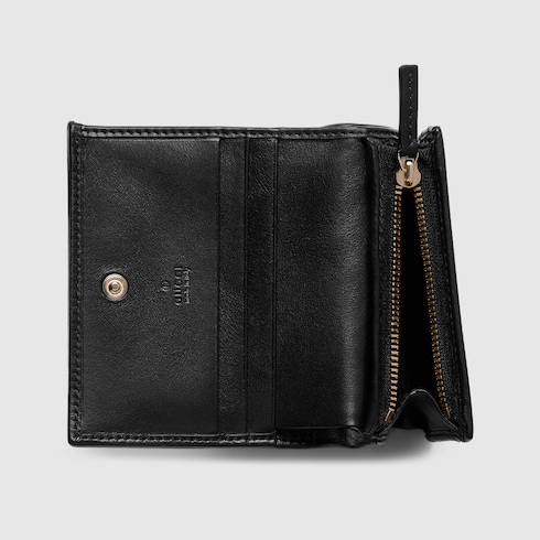 Gucci Horsebit 1955 card case wallet in beige and dark brown