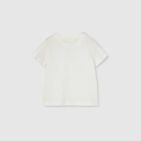 T-shirt neonato ricamata in cotone