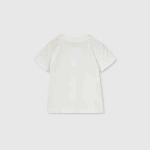 T-shirt neonato ricamata in cotone