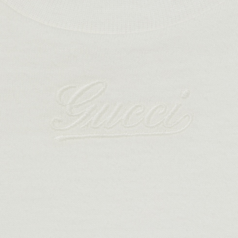 T-shirt neonato ricamata in cotone