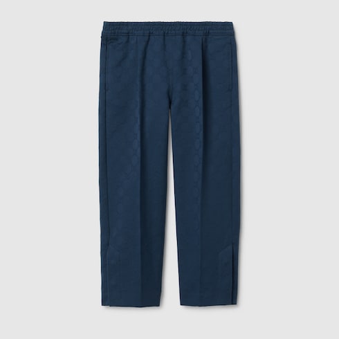 Pantaloni bambino in cotone GG con dettaglio Web