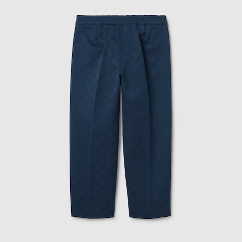 Pantaloni bambino in cotone GG con dettaglio Web