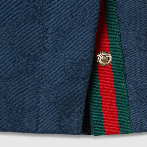Pantaloni bambino in cotone GG con dettaglio Web