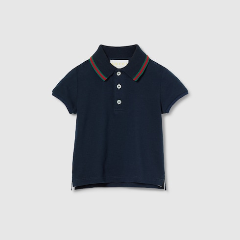 Polo pour bébé en coton avec bande Web