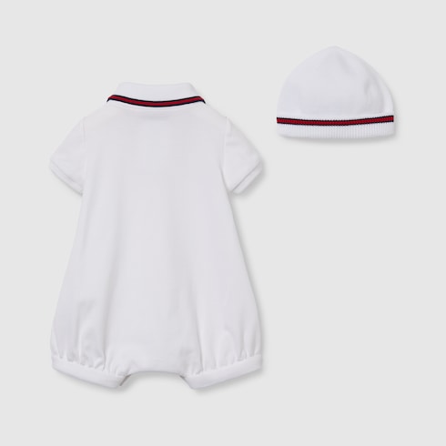Set regalo da due pezzi neonato in cotone con dettaglio Web