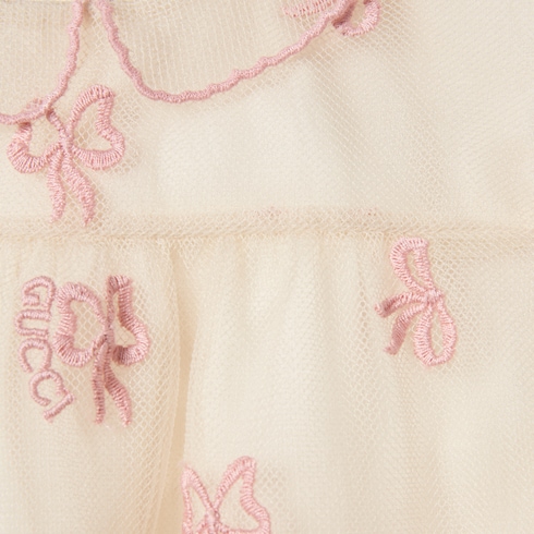 Abito neonato in tulle ricamato