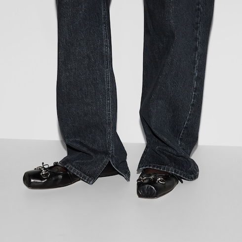 Denim pant with Gucci label Detail 5