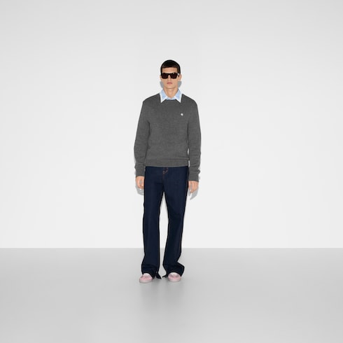Embroidered wool cashmere jumper