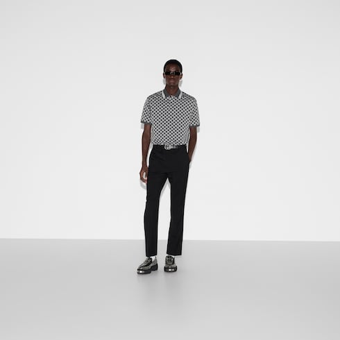 GG cotton lamé jacquard polo shirt