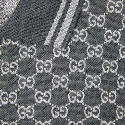 Polo in cotone e lamé GG jacquard