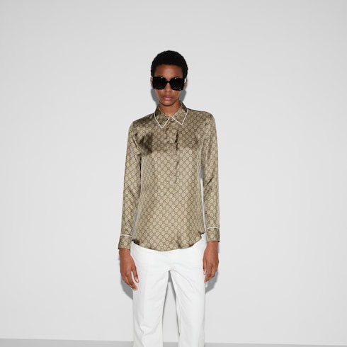 Camisa de sarga de seda con estampado