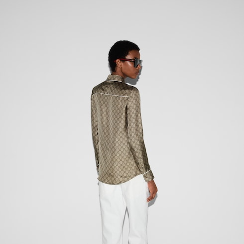 Camisa de sarga de seda con estampado
