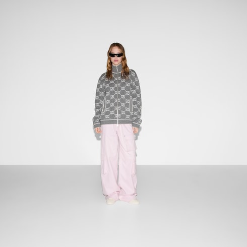 Cardigan in tessuto jacquard bouclé con motivo GG