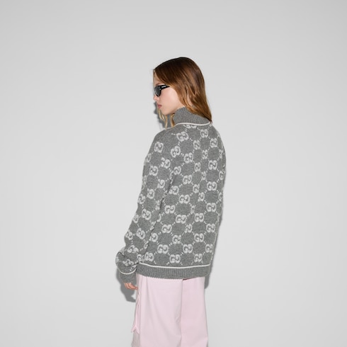 Cardigan in tessuto jacquard bouclé con motivo GG