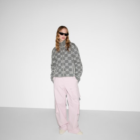 Cardigan in tessuto jacquard bouclé con motivo GG